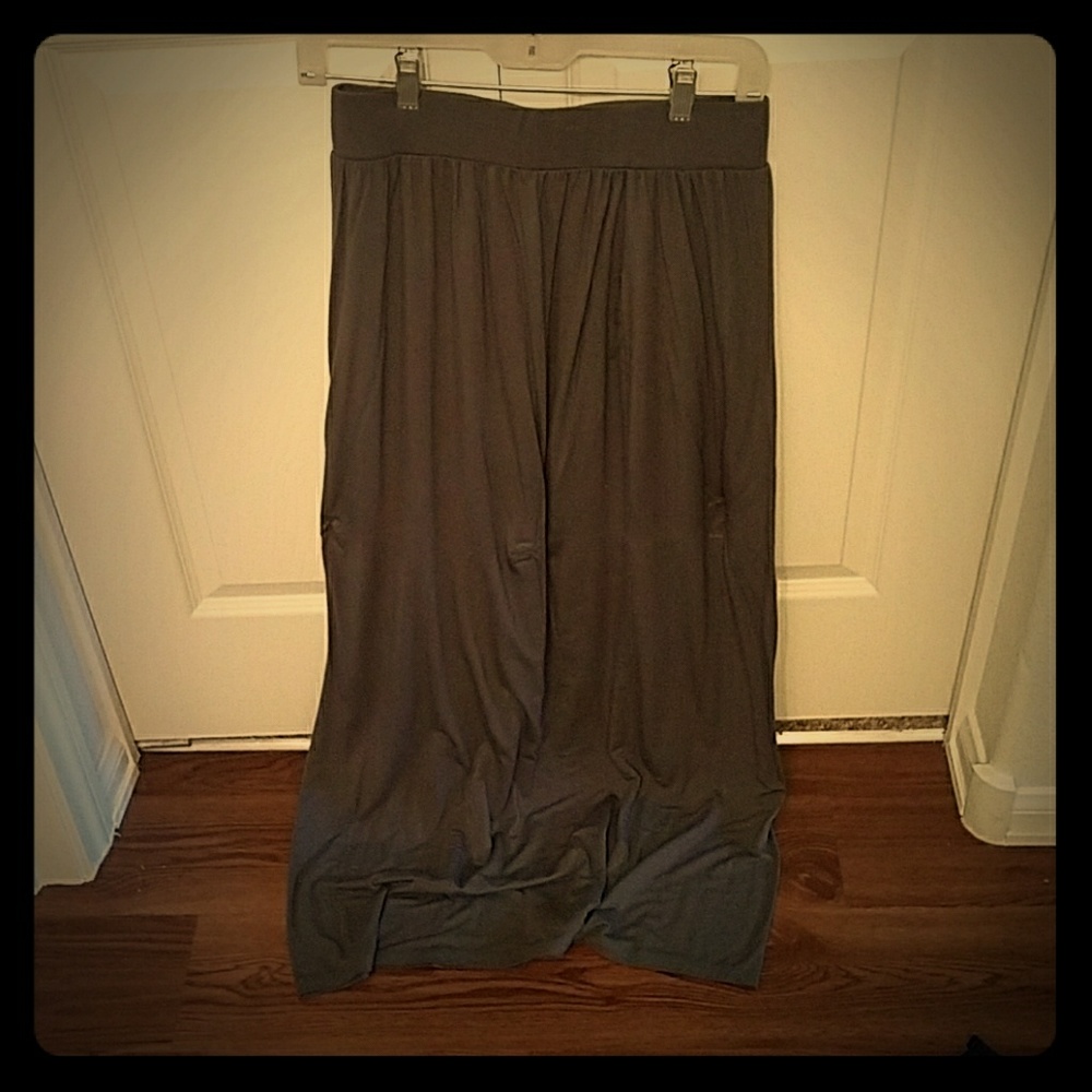 long grey skirt